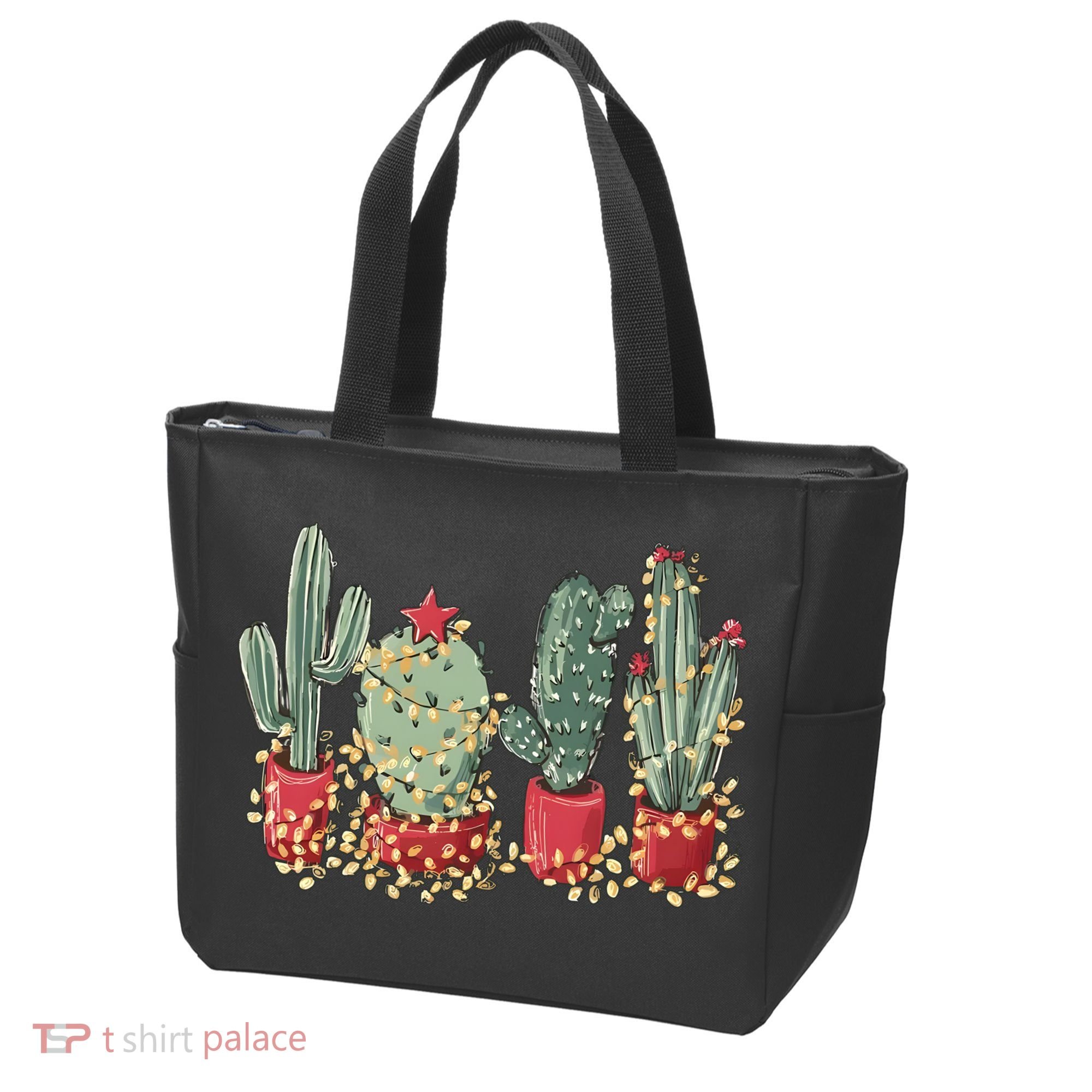 Christmas Cactus With Lights Western Holiday Season Tote Bag
