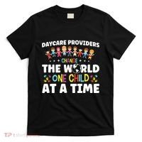 Childcare Change World One Child At A Time Daycare Teacher T-Shirt thumb 0
