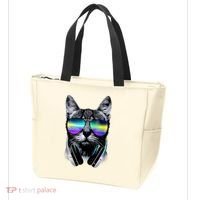 Cool Cat With Sunglasses DJ Retro Style Meme Tote Bag thumb 3