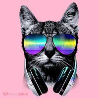 Cool Cat With Sunglasses DJ Retro Style Meme Coaster thumb 2