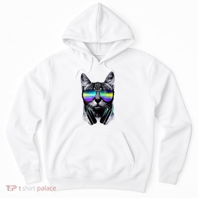 Cool Cat With Sunglasses DJ Retro Style Meme Hoodie