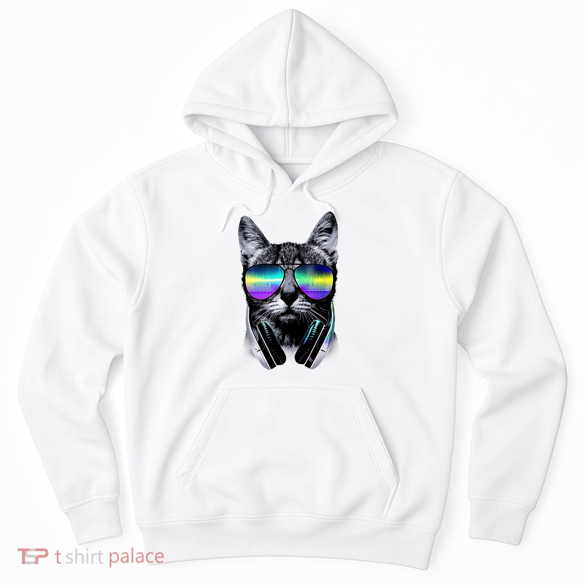 Cool Cat With Sunglasses DJ Retro Style Meme Hoodie