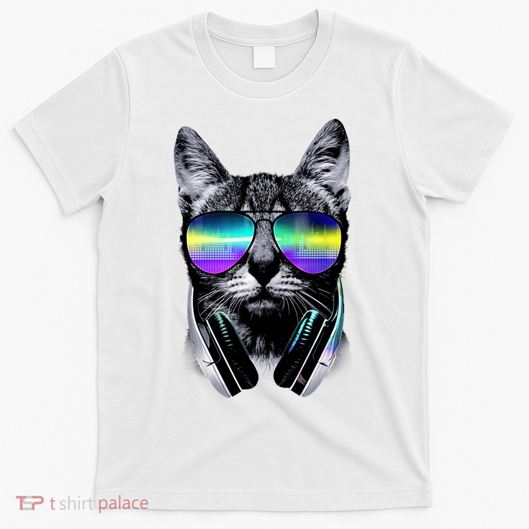 Cool Cat With Sunglasses DJ Retro Style Meme T-Shirt