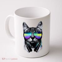 Cool Cat With Sunglasses DJ Retro Style Meme Coffee Mug thumb 0
