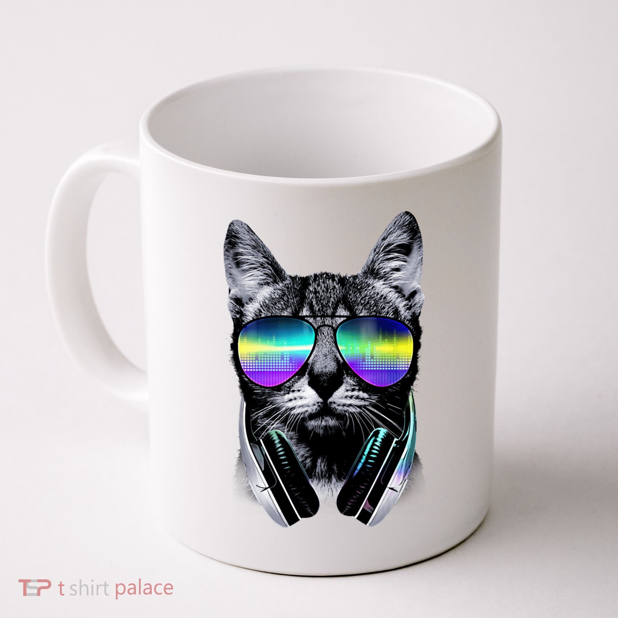 Cool Cat With Sunglasses DJ Retro Style Meme Coffee Mug