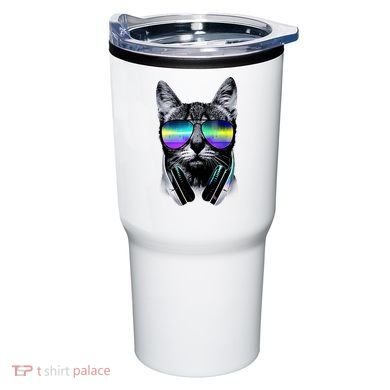 Cool Cat With Sunglasses DJ Retro Style Meme Tumbler