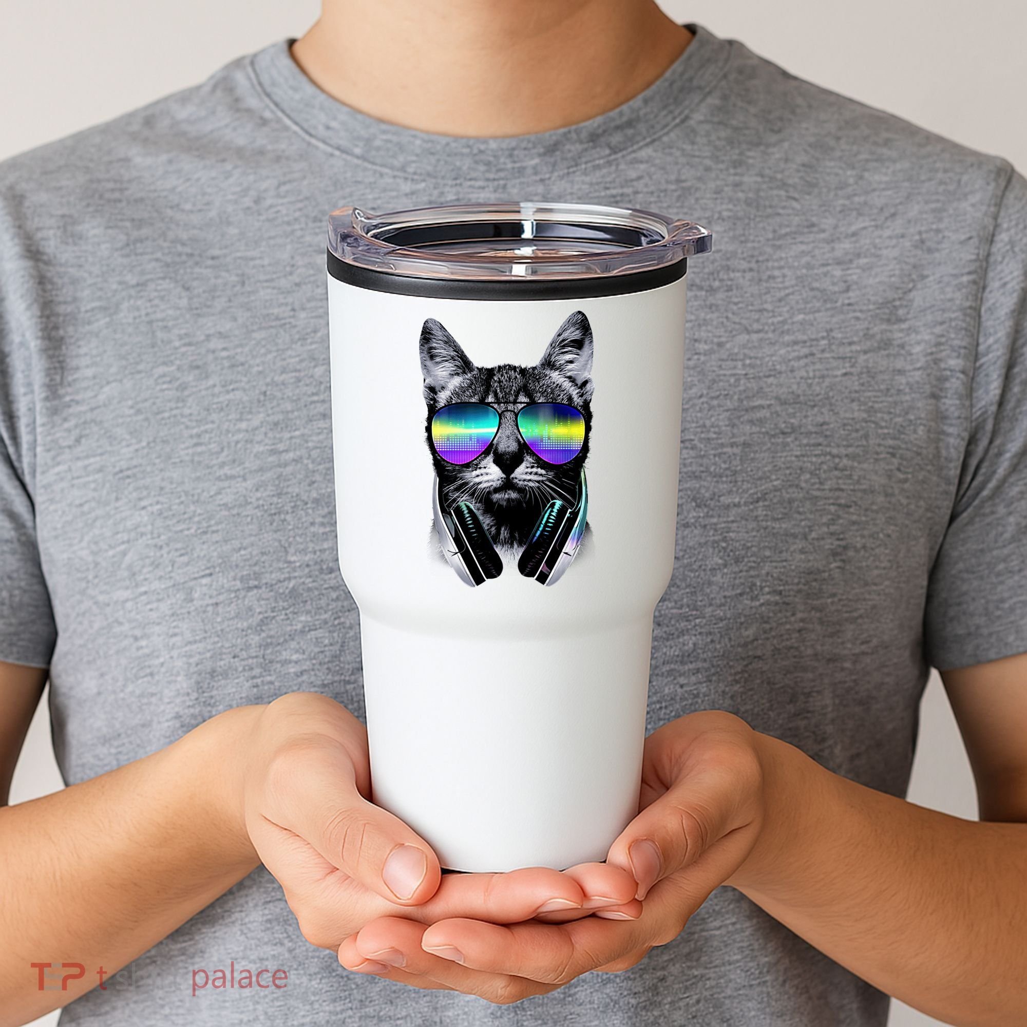Cool Cat With Sunglasses DJ Retro Style Meme Tumbler