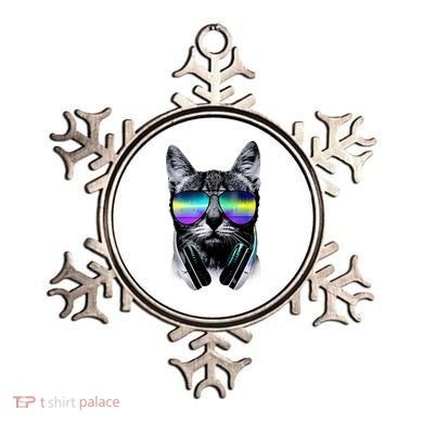 Cool Cat With Sunglasses DJ Retro Style Meme Ornament