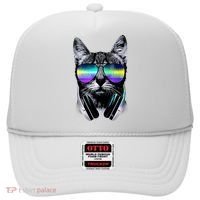 Cool Cat With Sunglasses DJ Retro Style Meme Hat thumb 0