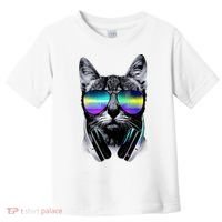 Cool Cat With Sunglasses DJ Retro Style Meme Toddler T-Shirt thumb 0