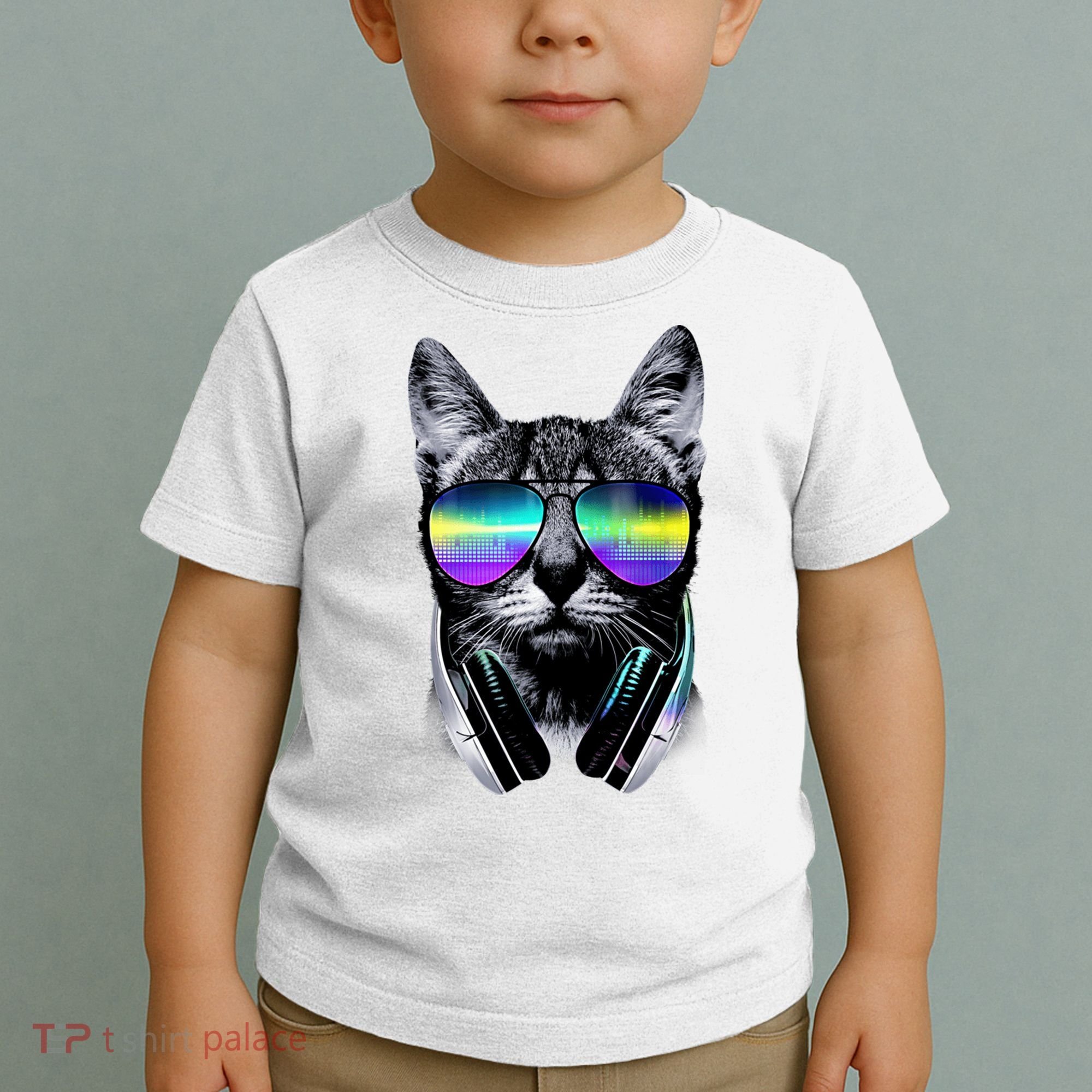 Cool Cat With Sunglasses DJ Retro Style Meme Toddler T-Shirt