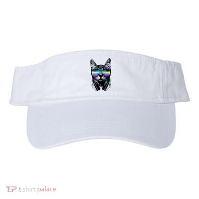 Cool Cat With Sunglasses DJ Retro Style Meme Visor
