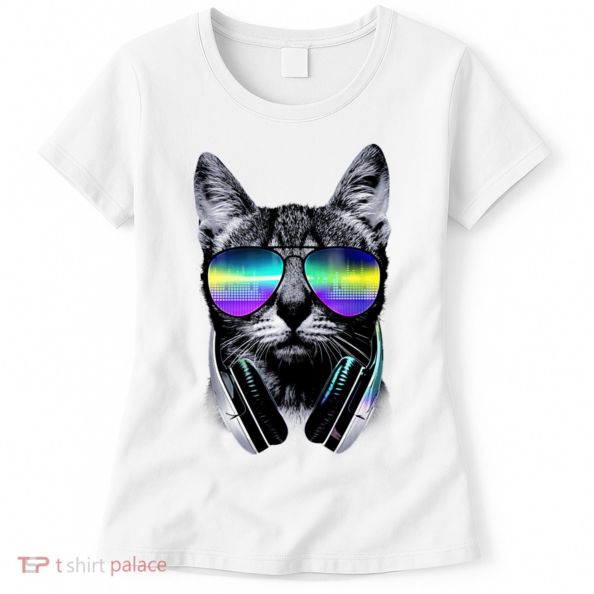 Cool Cat With Sunglasses DJ Retro Style Meme Women's T-Shirt
