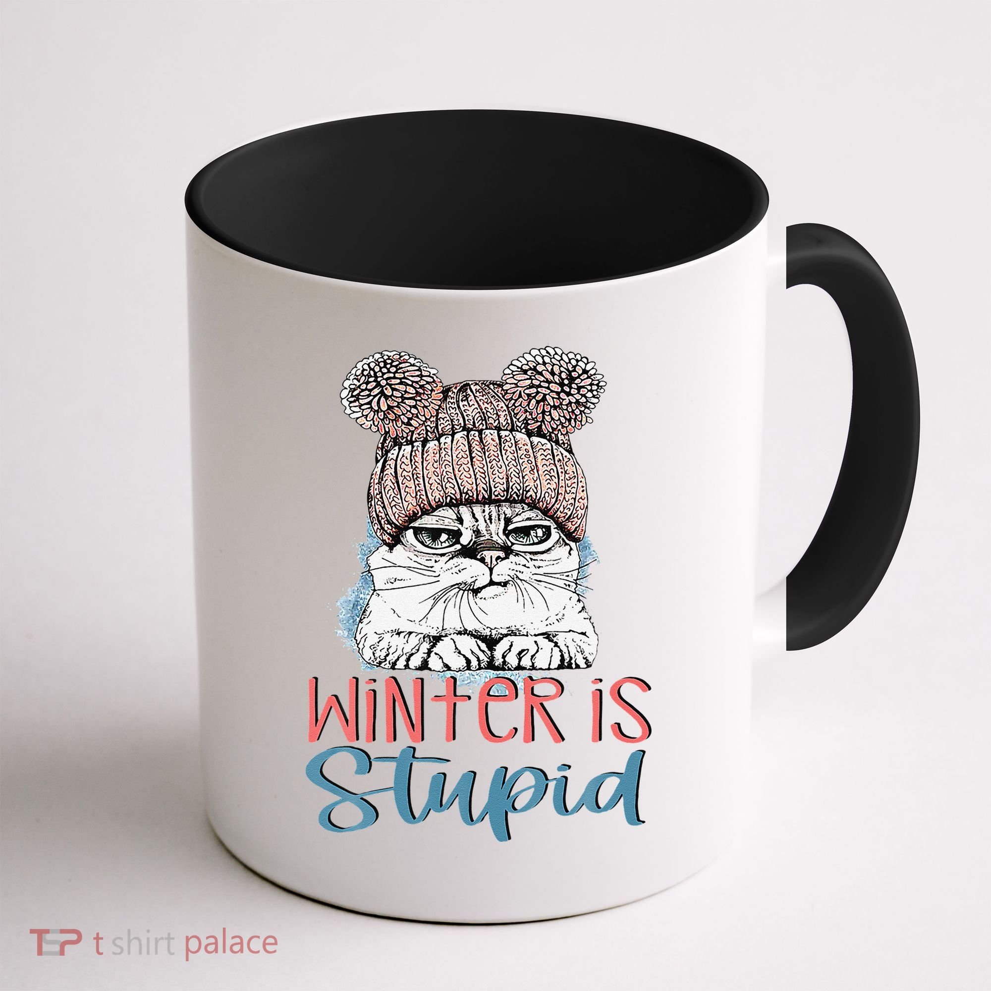 Christmas Cat Winter Is Stupid Coffee Mug