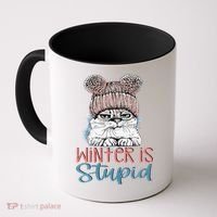 Christmas Cat Winter Is Stupid Coffee Mug thumb 0