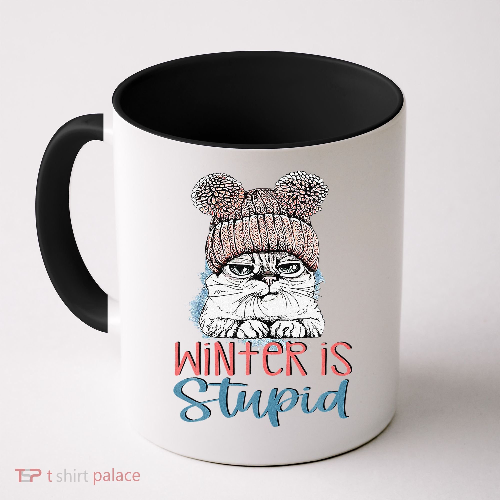 Christmas Cat Winter Is Stupid Coffee Mug