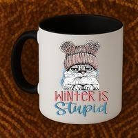 Christmas Cat Winter Is Stupid Coffee Mug thumb 2