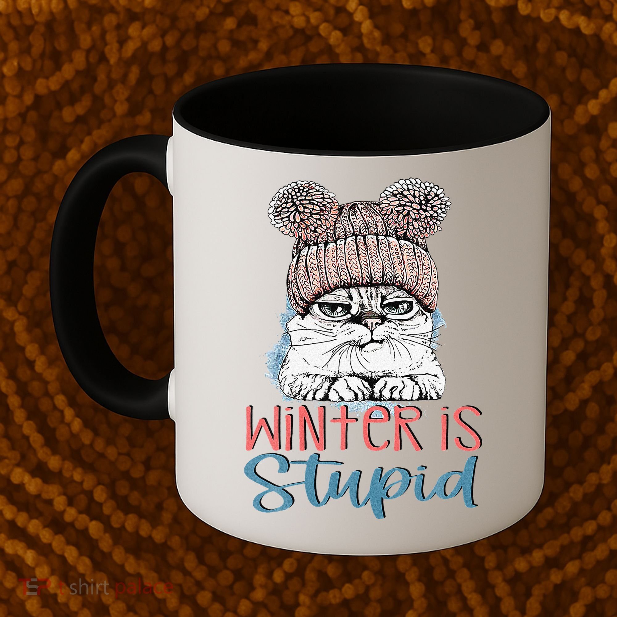 Christmas Cat Winter Is Stupid Coffee Mug