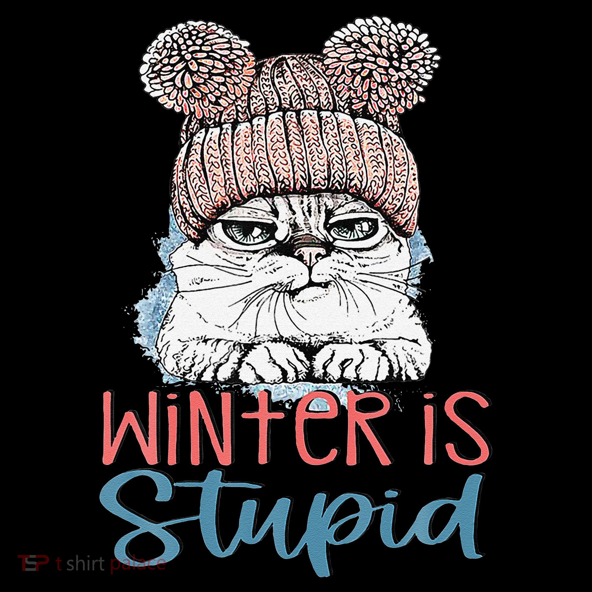 Christmas Cat Winter Is Stupid Coffee Mug