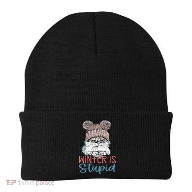 Christmas Cat Winter Is Stupid Beanie