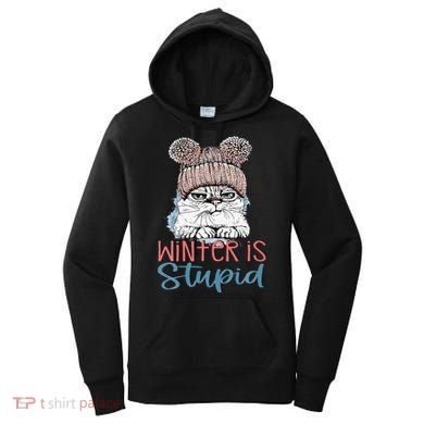 Christmas Cat Winter Is Stupid Women's Hoodie
