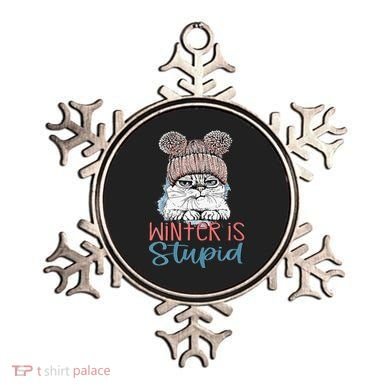 Christmas Cat Winter Is Stupid Ornament