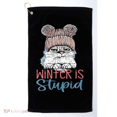 Christmas Cat Winter Is Stupid Golf Towel