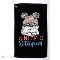 Christmas Cat Winter Is Stupid Golf Towel thumb 0