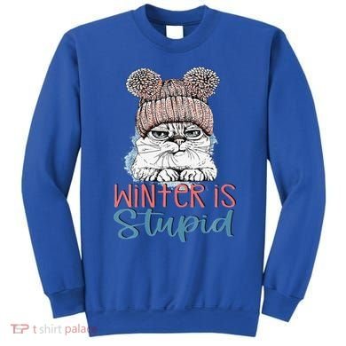 Christmas Cat Winter Is Stupid Sweatshirt