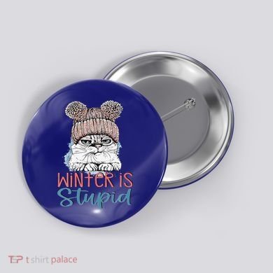 Christmas Cat Winter Is Stupid Button