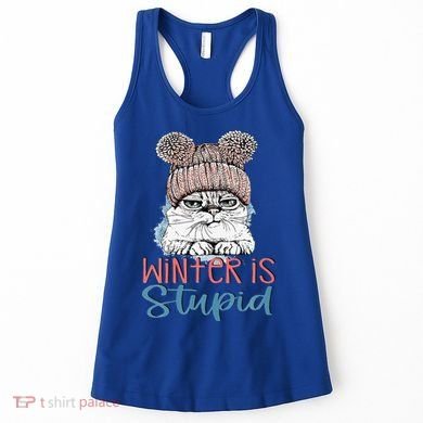 Christmas Cat Winter Is Stupid Women's Tank Top