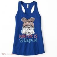 Christmas Cat Winter Is Stupid Women's Tank Top thumb 0