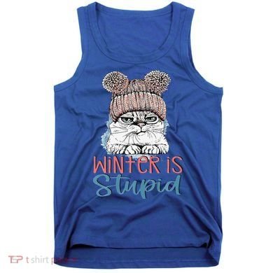 Christmas Cat Winter Is Stupid Tank Top
