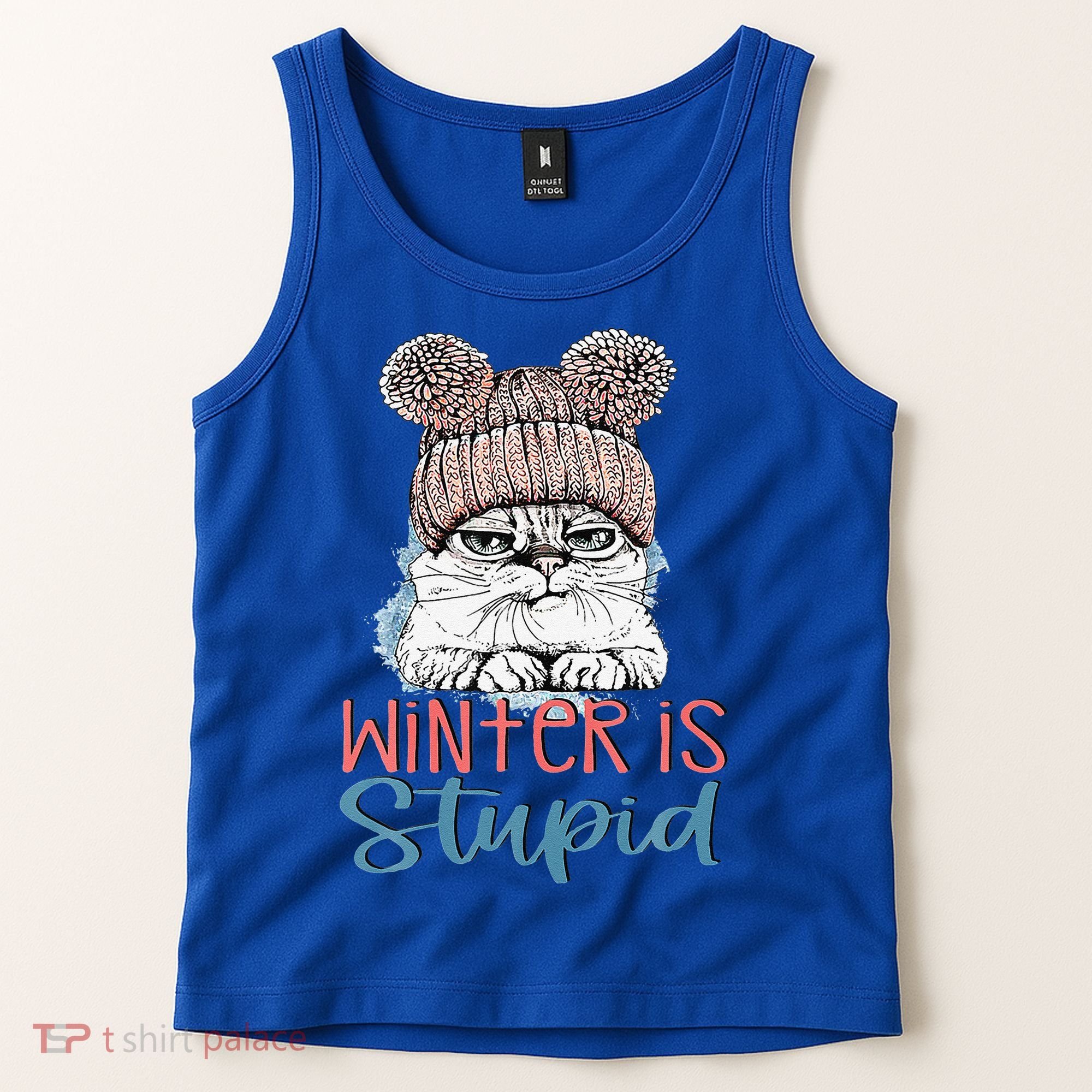 Christmas Cat Winter Is Stupid Tank Top