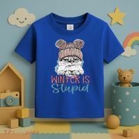 Christmas Cat Winter Is Stupid Toddler T-Shirt thumb 3