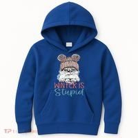 Christmas Cat Winter Is Stupid Kids Hoodie thumb 0