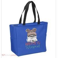 Christmas Cat Winter Is Stupid Tote Bag thumb 2