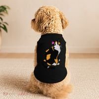 Calico Cat With Pink Flower, Calico Mom, Cat Lover Doggie Tank thumb 2