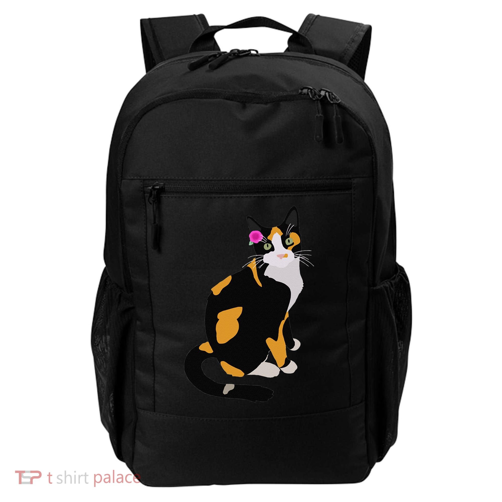 Calico Cat With Pink Flower, Calico Mom, Cat Lover Backpack