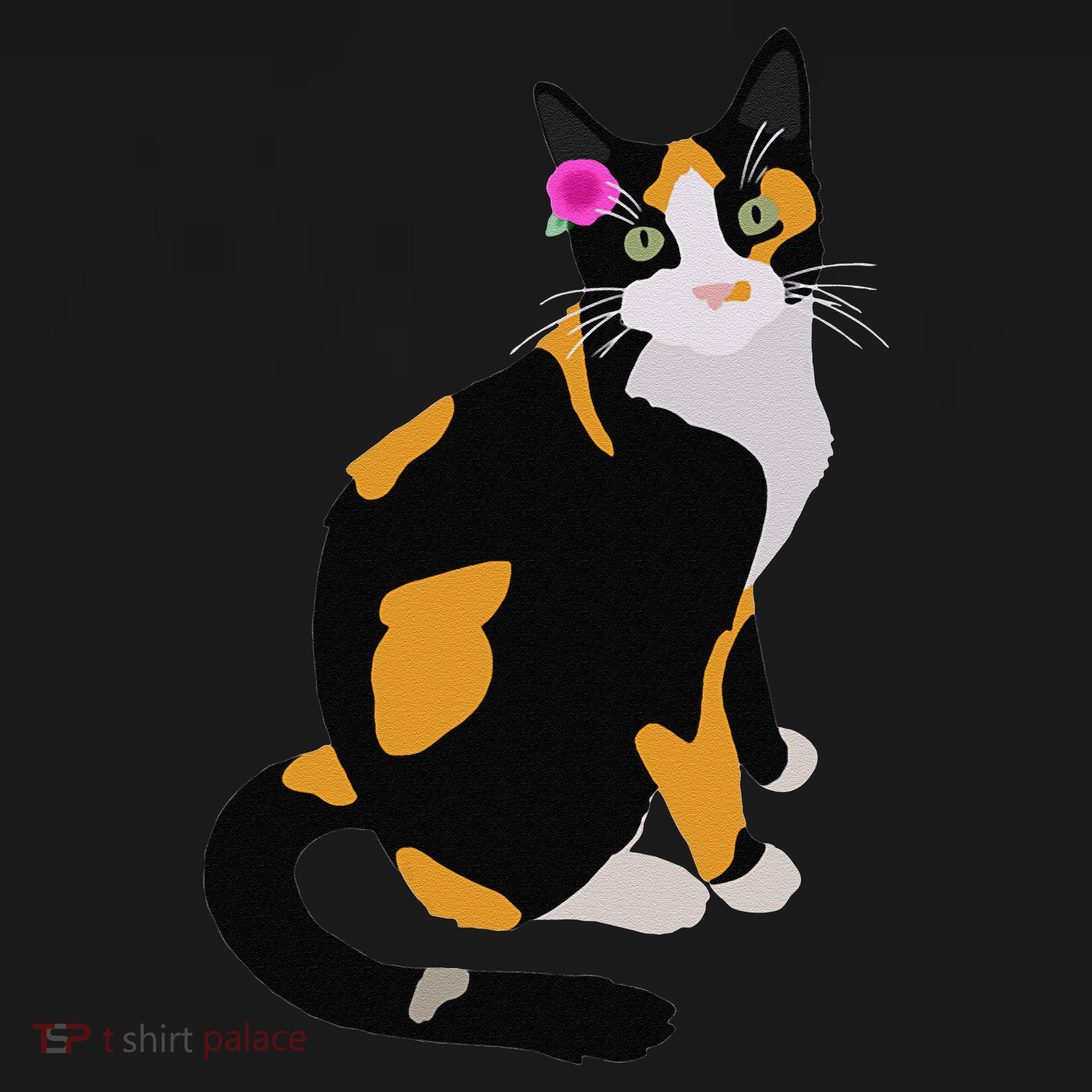 Calico Cat With Pink Flower, Calico Mom, Cat Lover Women's Tank Top