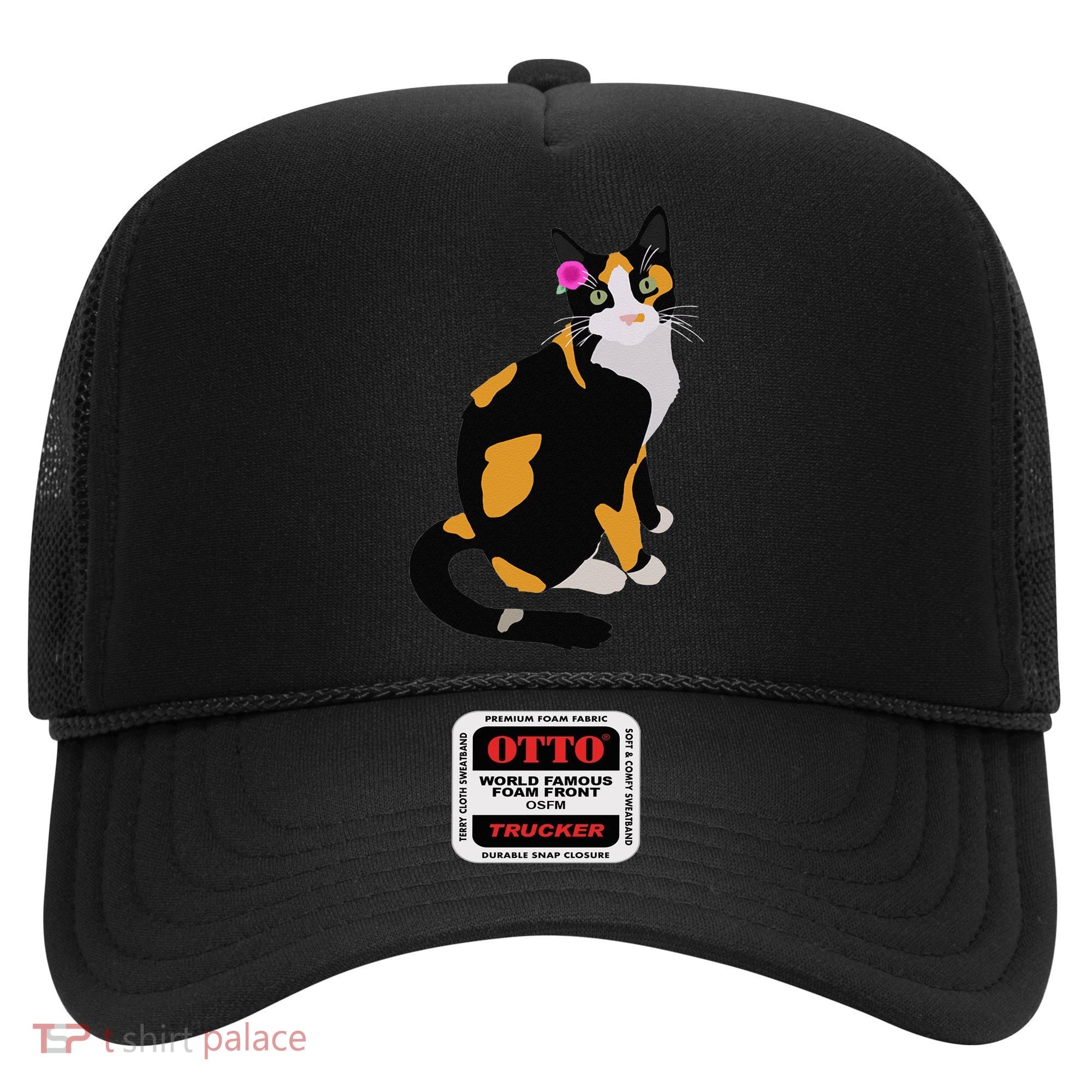 Calico Cat With Pink Flower, Calico Mom, Cat Lover Hat