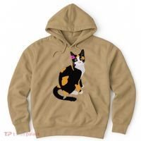 Calico Cat With Pink Flower, Calico Mom, Cat Lover Hoodie thumb 0