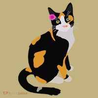 Calico Cat With Pink Flower, Calico Mom, Cat Lover Mousepad thumb 1