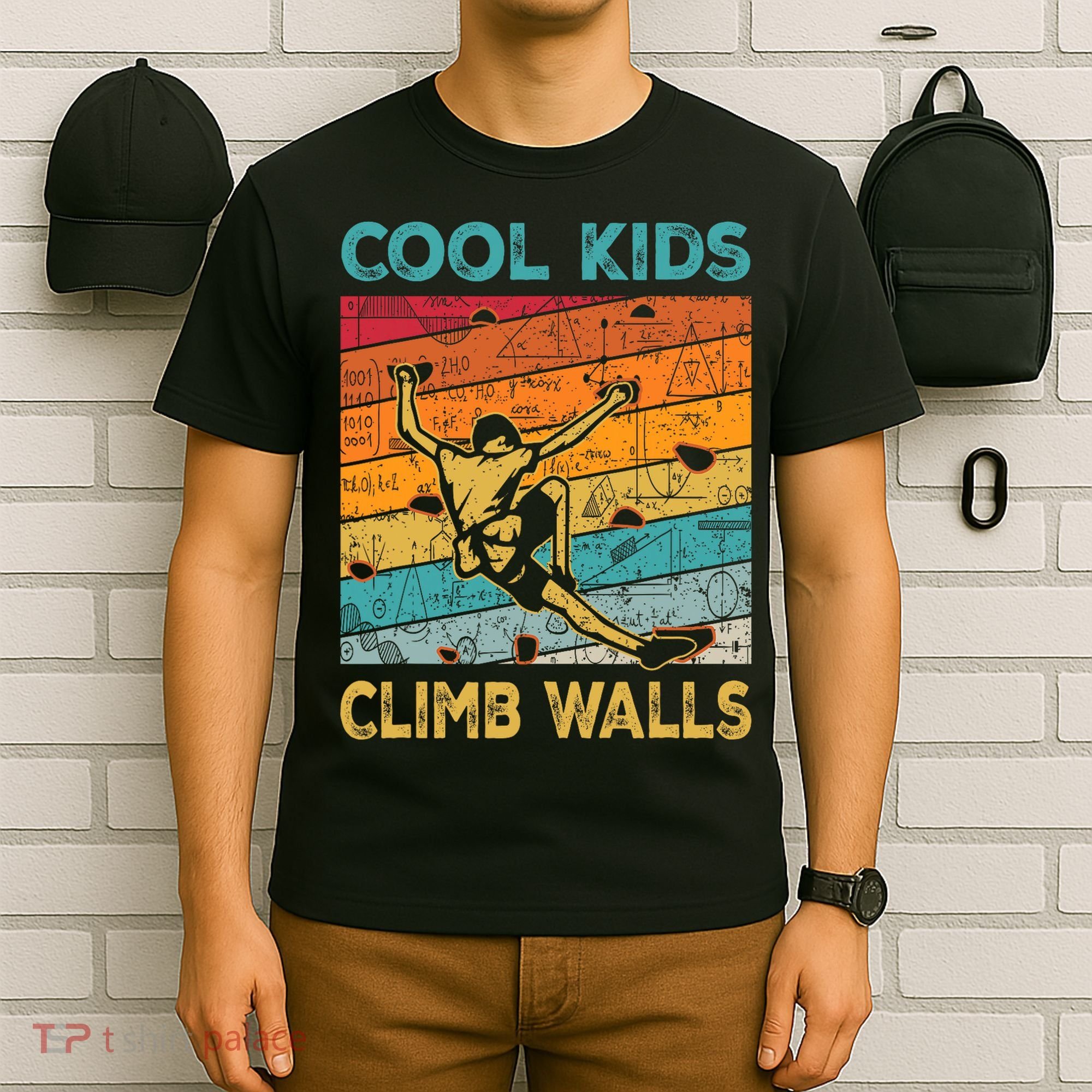 Cool Climb Walls Extreme Sport Rock Climbing Bouldering T-Shirt