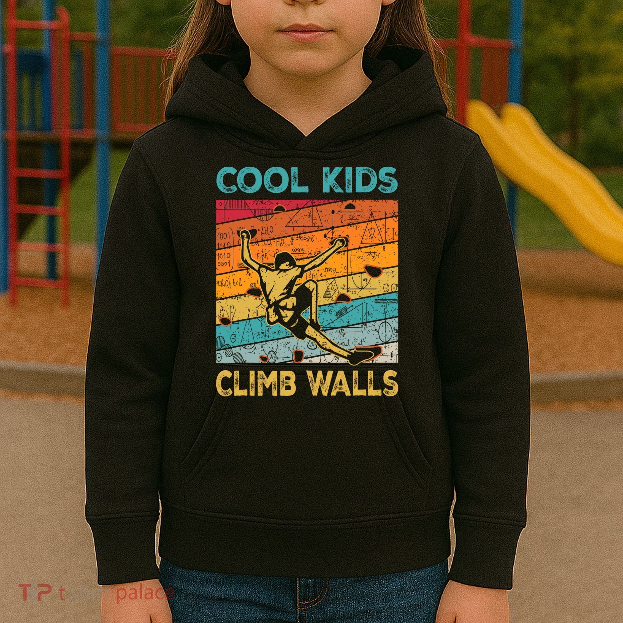 Cool Climb Walls Extreme Sport Rock Climbing Bouldering Kids Hoodie