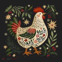 Christmas Chicken Western Floral Women's Sweatshirt thumb 2