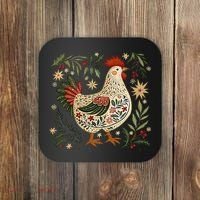 Christmas Chicken Western Floral Coaster thumb 0