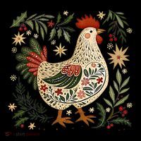 Christmas Chicken Western Floral Toddler Hoodie thumb 2