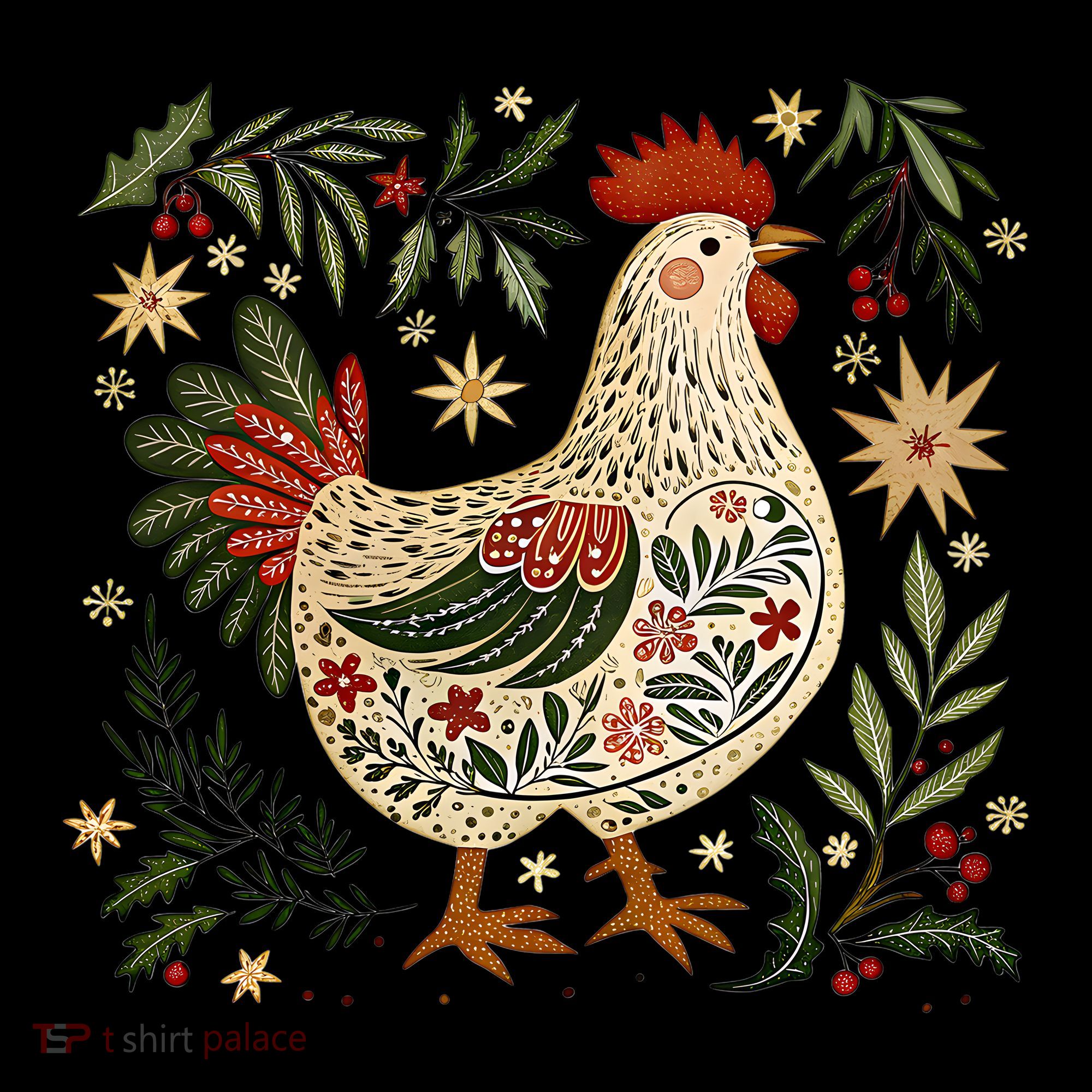 Christmas Chicken Western Floral Toddler Hoodie