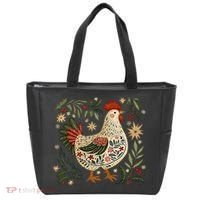 Christmas Chicken Western Floral Tote Bag thumb 0